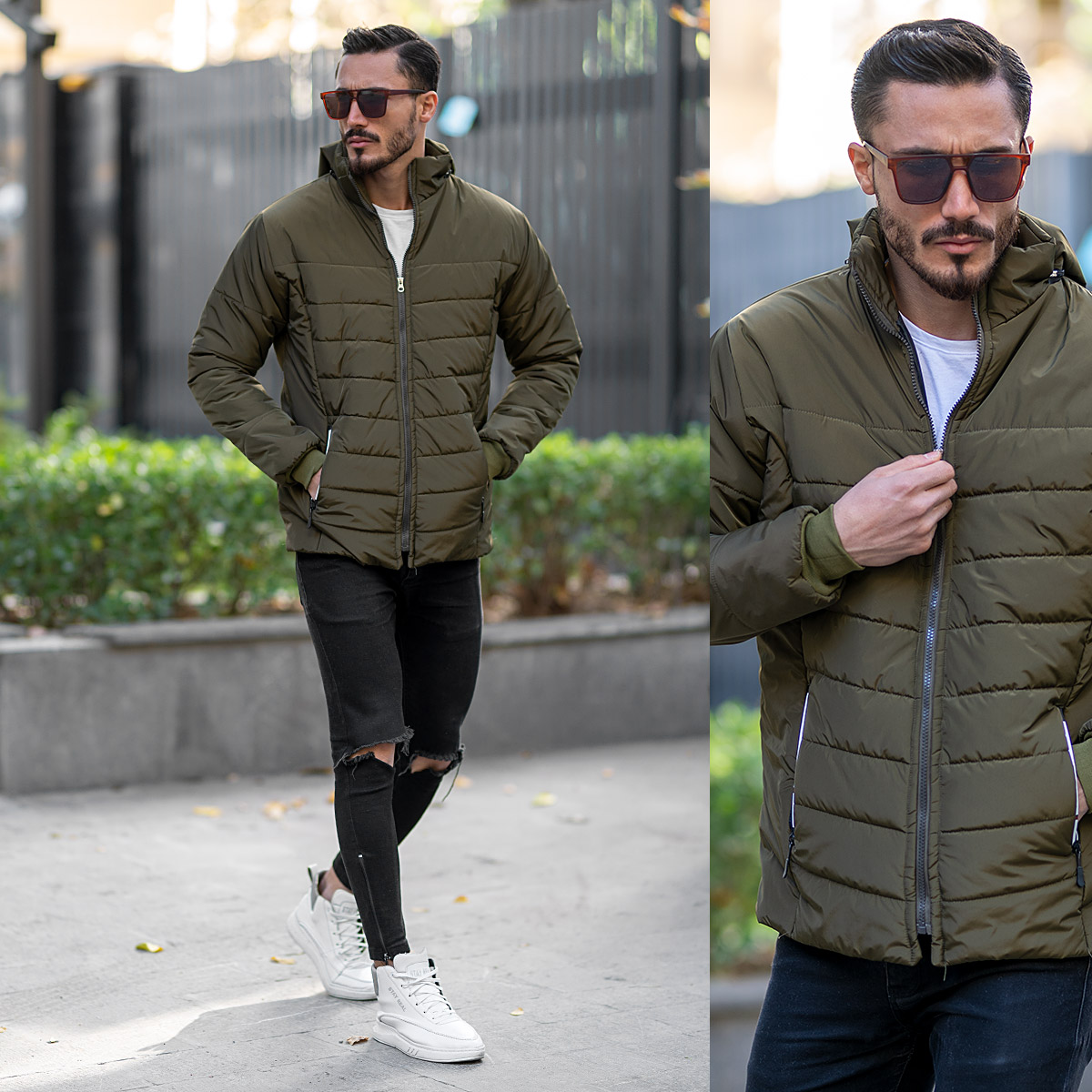 کاپشن denim سبز